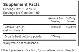 Extra Strength Methyl B12 3,000mcg Capsules by MegaFood
