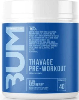 Thavage PreWorkout Blue Raspberry Powder by Raw Nutrition