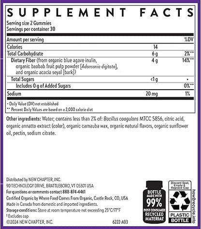 Organic Fiber Citrus Berry Gummies by New Chapter