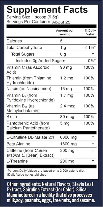 Pre-Workout Energy Blue Raspberry Powder by Vega