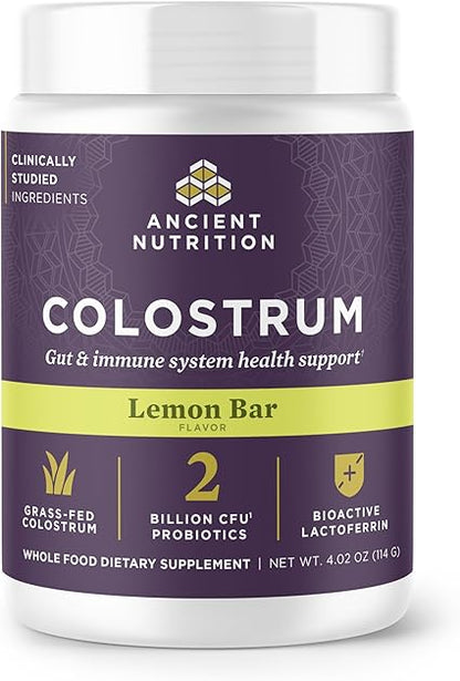 Colostrum Lemon Bar Powder by Ancient Nutrition