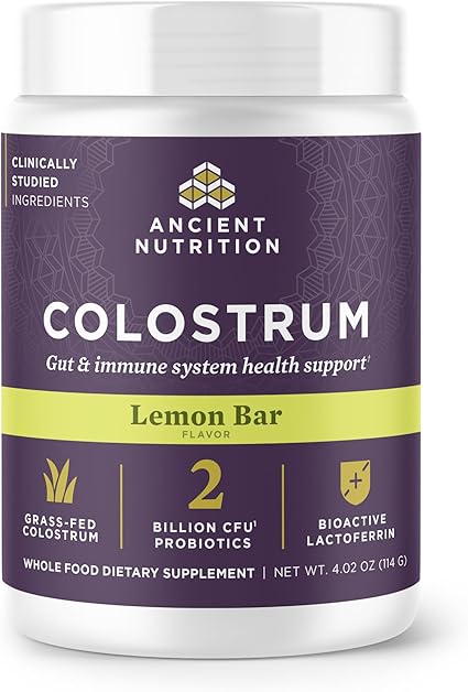 Colostrum Lemon Bar Powder by Ancient Nutrition