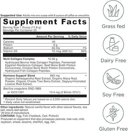 Hormone Balance + Collagen Vanilla Powder by Ancient Nutrition