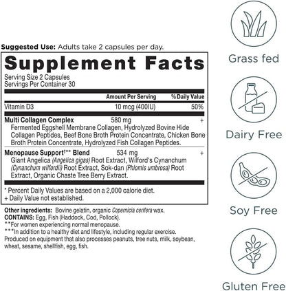 Menopause Support + Collagen Capsules by Ancient Nutrition
