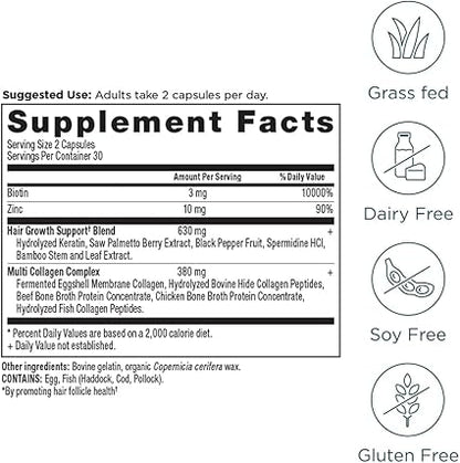 Hair Growth + Collagen Capsules by Ancient Nutrition