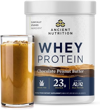 Grassfed Whey Protein Powder Chocolate Peanut Butter by Ancient Nutrition