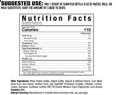 Farm Fed Whey Protein Sweet Cream Cold Brew by Axe & Sledge