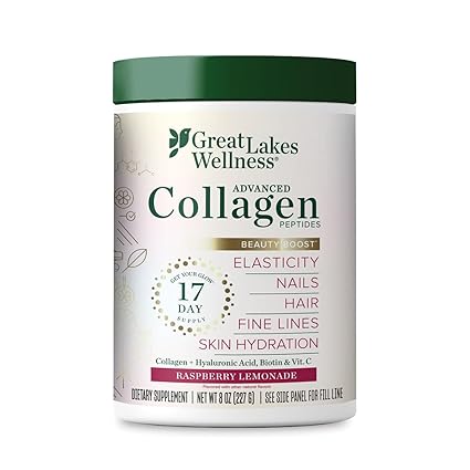 Collagen Peptides Beauty Boost Raspberry Lemonade by Great Lakes Wellness