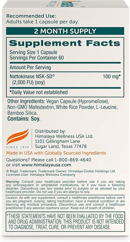 Nattokinase 100mg Capsules by Himalaya
