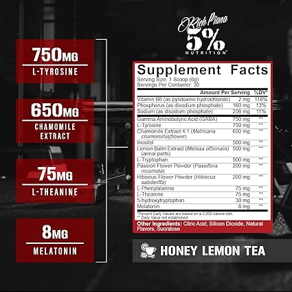 Knocked Out Powder Sleep Aid Honey Lemon Tea by 5% Nutrition