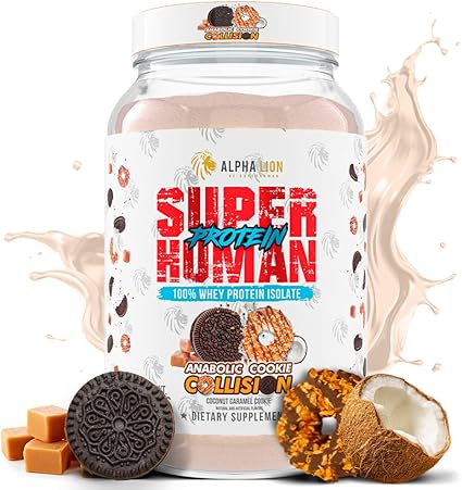 Super Human Whey Isolate Protein Anabolic Cookie Collision by Alpha Lion