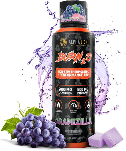 Burn2O Non Stim Thermogenic GrapeZilla Liquid by Alpha Lion