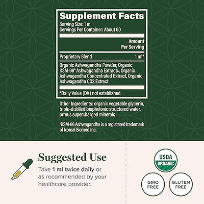 Organic Ashwagandha Liquid Extract by Global Healing