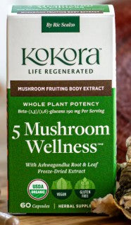 5 Mushroom Wellness Blend Capsules by Kokora