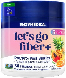 Let's Go Fiber+ Probiotics Tropical Powder by Enzymedica