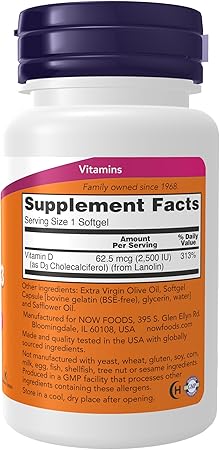 Vitamin D-3 Softgels by Now