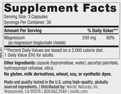 Magnesium Glycinate Capsules by Nordic Naturals