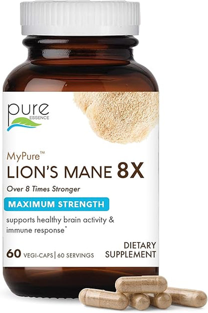 Lion's Mane 8X Capsules by Pure Essence Labs