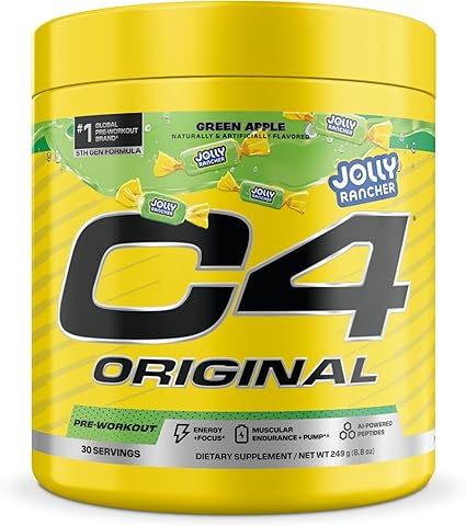 C4 Original PreWorkout Green Apple Jolly Rancher Powder by Cellucor