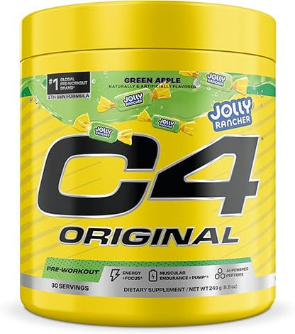 C4 Original PreWorkout Green Apple Jolly Rancher Powder by Cellucor