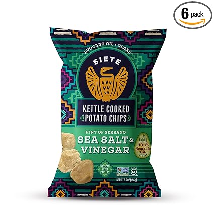 Serrano Sea Salt & Vinegar Kettle Cooked Chips by Siete