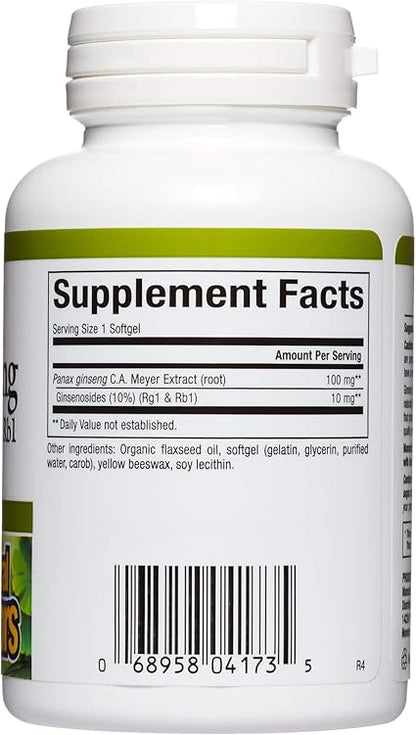 Panax Ginseng Softgels by Natural Factors