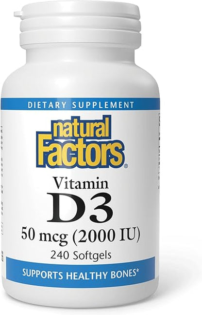 Vitamin D3 2,000iu Softgels by Natural Factors