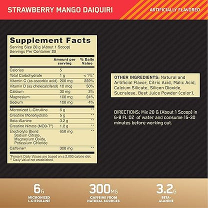 Gold Standard Advanced PreWorkout Strawberry Mango Daiquiri by Optimum Nutrition
