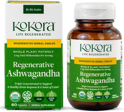 Regenerative Organic Ashwagandha Capsules by Kokora