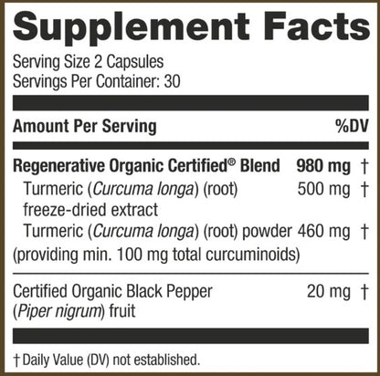 Regenerative Organic Turmeric Capsules by Kokora