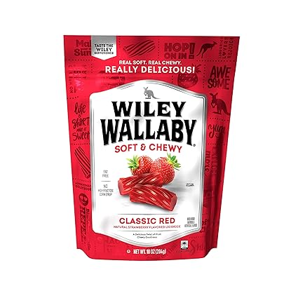 Classic Red Strawberry Licorice by Wiley Wallaby