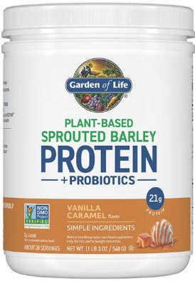 Plant Based Sprouted Barley Vanilla Caramel Protein by Garden of Life