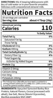 Plant Based Sprouted Barley Chocolate Protein with Probiotics by Garden of Life