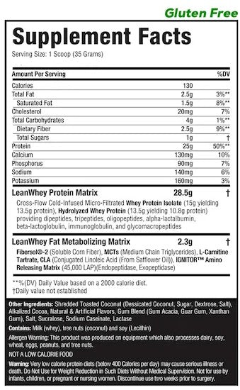 Lean Whey 1lb Caramel Coconut by Muscle Sport