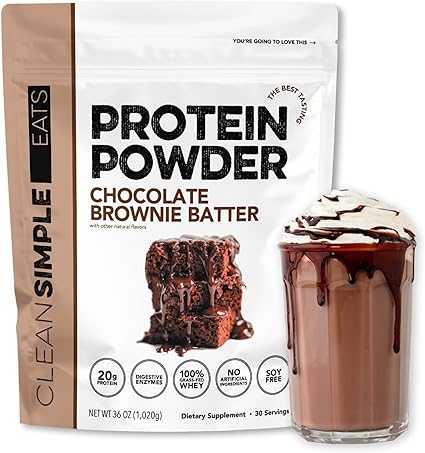 Chocolate Brownie Batter Whey Protein Powder by Clean Simple Eats