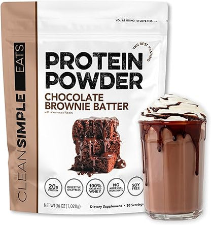 Chocolate Brownie Batter Whey Protein Powder by Clean Simple Eats