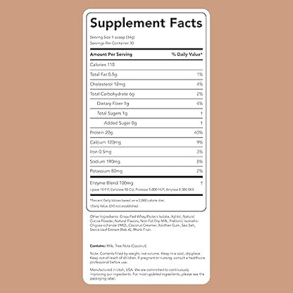 Chocolate Brownie Batter Whey Protein Powder by Clean Simple Eats