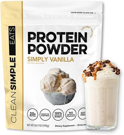 Simply Vanilla Whey Protein Powder by Clean Simple Eats