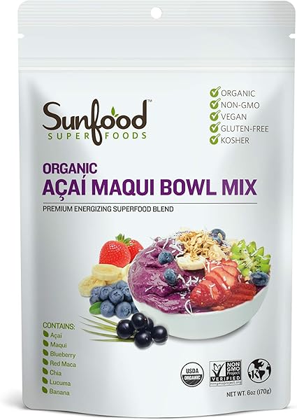 Organic Acai Maquai Bowl Mix by Sunfood Superfoods