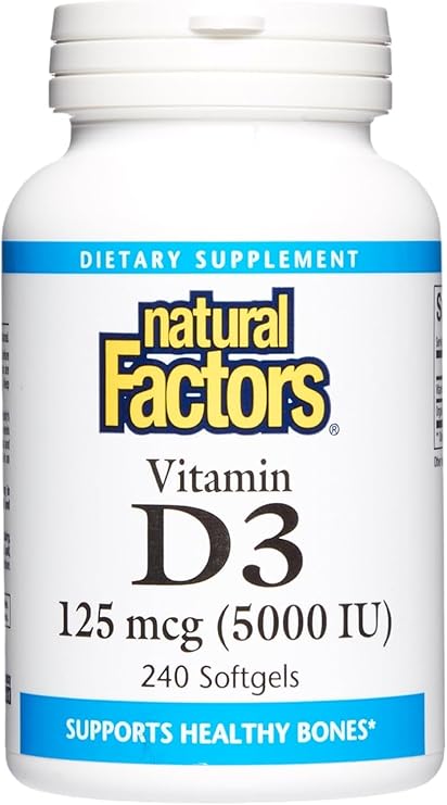 Vitamin D3 125mcg 5000iu Softgels by Natural Factors