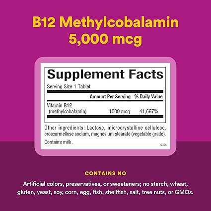 Methylcobalamin B12 1000mcg Chewable Tablets by Natural Factors