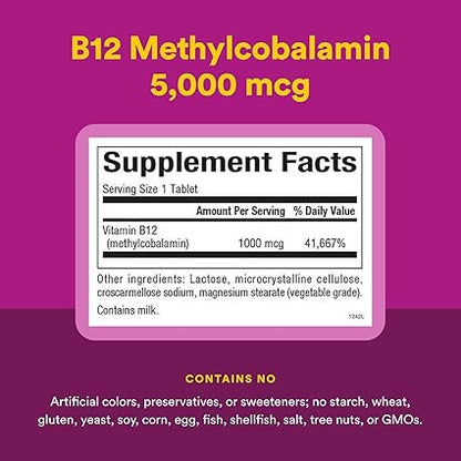 Methylcobalamin B12 1000mcg Chewable Tablets by Natural Factors