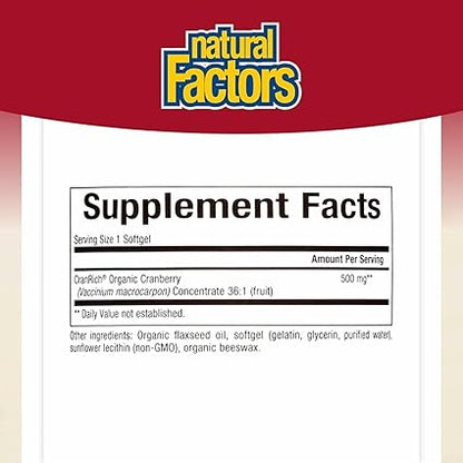 Super Strength Organic Cranberry Concentrate Softgels by Natural Factors