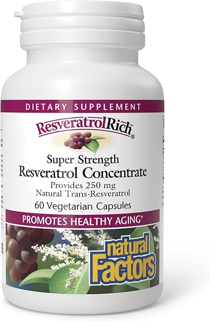 Super Strength Resveratrol Concentrate Capsules by Natural Factors