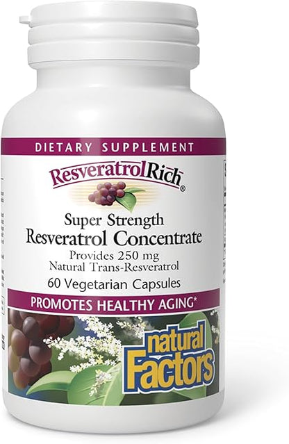 Super Strength Resveratrol Concentrate Capsules by Natural Factors