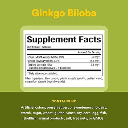Ginkgo Biloba 60mg Capsules by Natural Factors