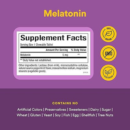 Melatonin 5mg Chewable Tablets by Natural Factors