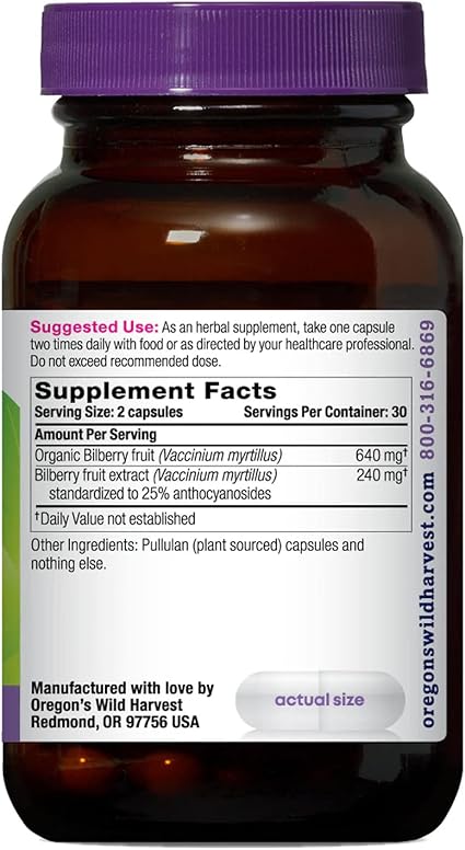 Bilberry Capsules by Wild Harvest