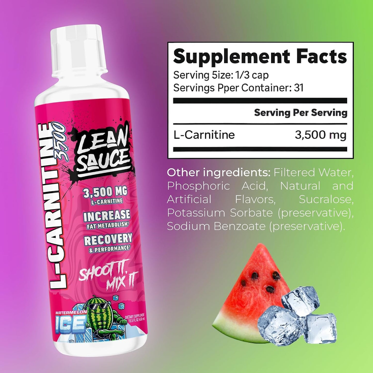 Lean Sauce L Carnitine 3500 Watermelon Ice by Pump Sauce