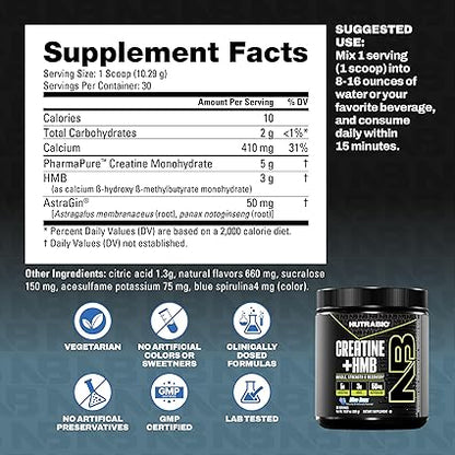 Creatine + HMB Blue Razz Powder by NutraBio